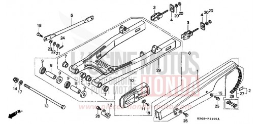 BRAS OSCILLANT ARRIERE/CARTER DE CHAINE CB250R de 1994